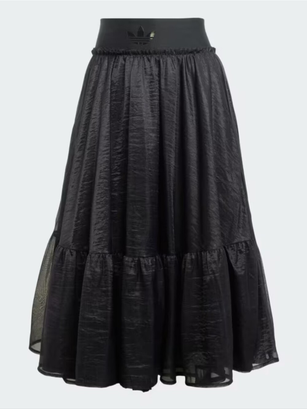 NWT Adidas Originals Waistband Tulle Maxi Skirt | Black, XL - Picture 7 of 9